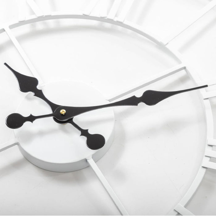 Stunning 60CM Roman Metal Clock - Classic White Design - High-Quality - Perfect for any Room Setting - Long-Lasting Battery - Indoor/Outdoor Use