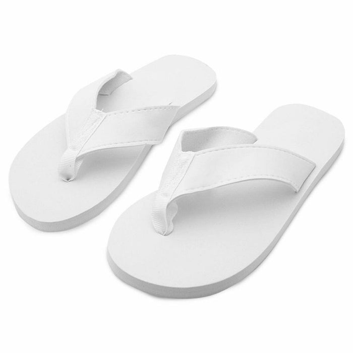 Flo "Bring me Prosecco" Sand Imprint Flip Flops - White, Large