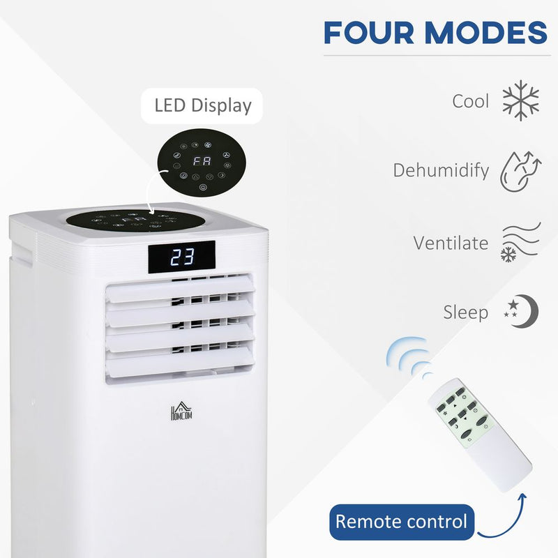 HOMCOM 7000 BTU Air Conditioning Unit, 3-in-1 Portable Air Conditioner, Dehumidifier, Cooling Fan with Remote Control, Digital Display, 2 Speeds, 24H Timer, Window Venting Kit, 15m²