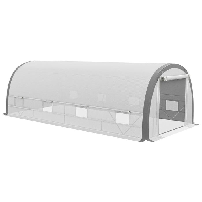 Premium 6x3m Upgraded Polytunnel Greenhouse w/ Mesh Door & Windows, 15 Plant Labels