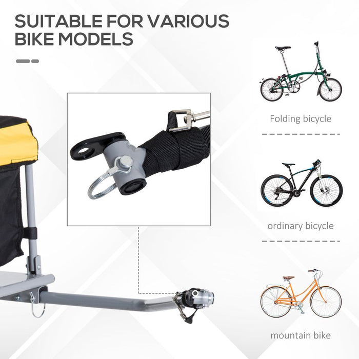 Premium Steel Bike Cargo Trailer - Secure Storage Cart, Bright Yellow Design