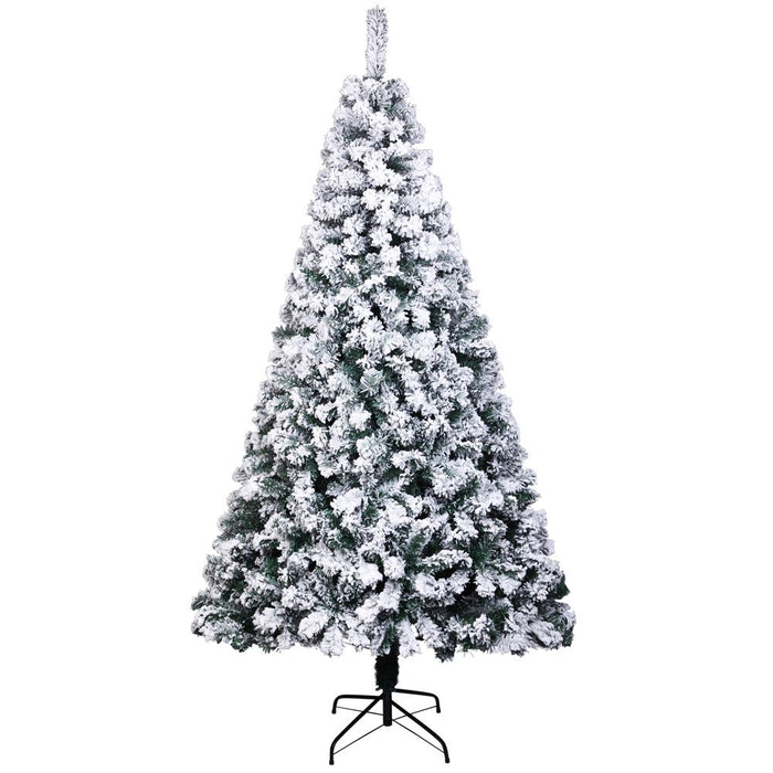 7ft Pvc Flocking Christmas Tree 1300 Branches Spread Out Naturally  Tree