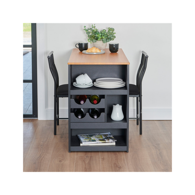 Space-Saving Bistro Dining Set - Compact, Black, High-Quality