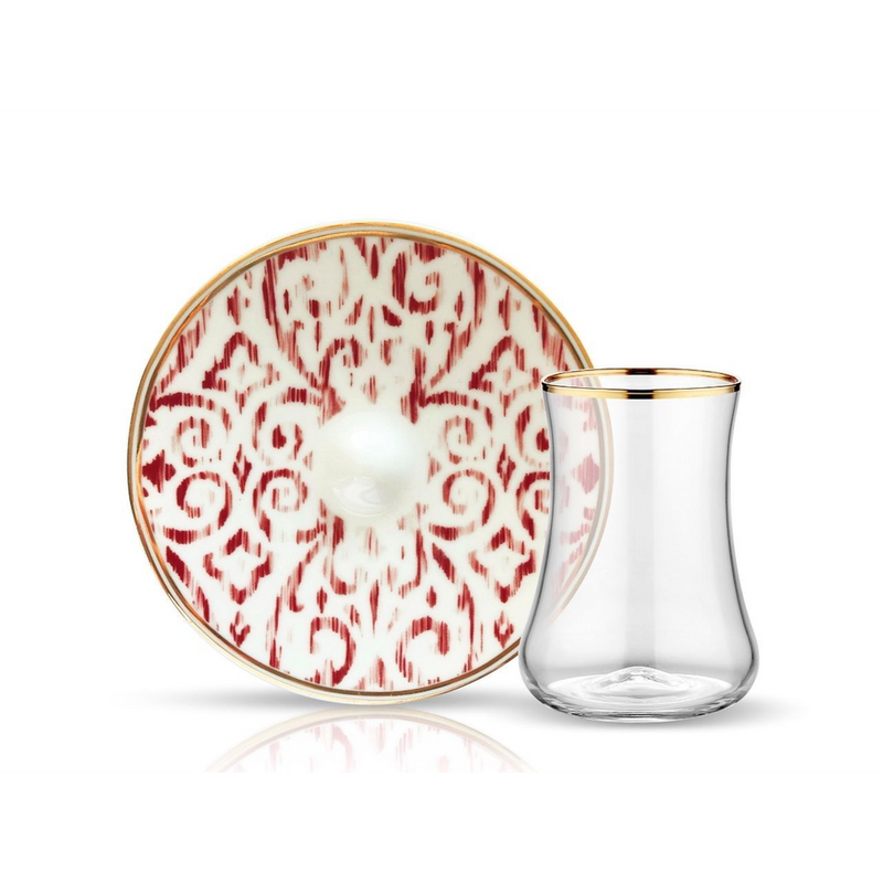 Dervish Nomad Red Tea Glass and Saucer