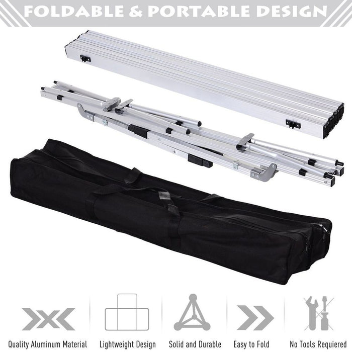 Ultimate Portable Roll-up Aluminium Folding Picnic Table - Outdoor BBQ, Party, Camping - Lightweight, Sturdy Design - Rubber leg pads - Secure Storage