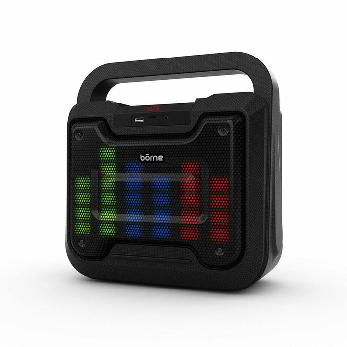 BORNE BTSPK48 Bluetooth Speaker - Wireless & Durable with LED Lights, USB, MicroSD Inputs - High-Quality Sound