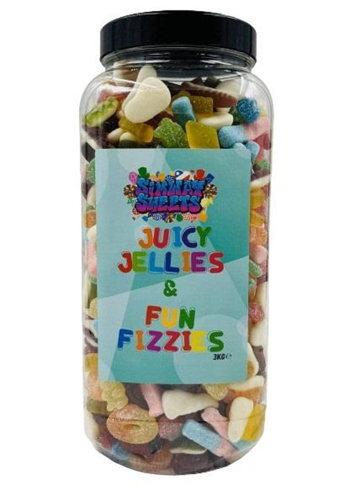 Simway Sweets: Juicy Jellies & Fun Fizzies Gift Mega 3KG Sweet Jar