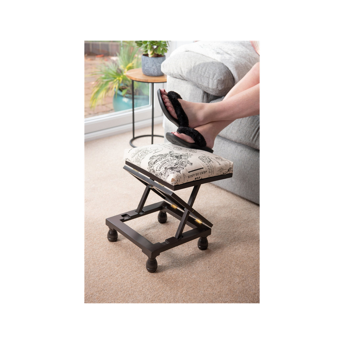 Premium Mahogany 3-Position Footstool - High Quality Solid Wood with Adjustable Height - Stylish Décor Piece