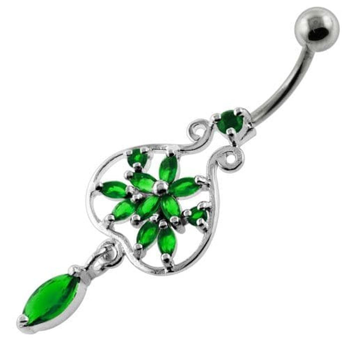 Flower in a open Pot Navel Belly Piercing