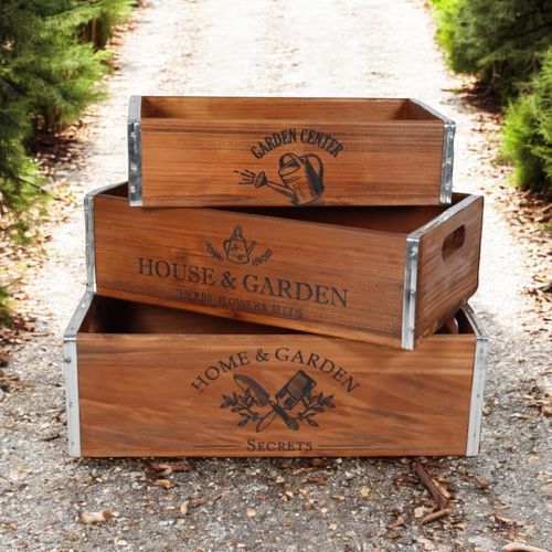 38/34/30CM SET 3 WOODEN TRAYS