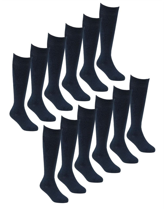 12 PAIRS - Girls Bamboo Knee High School Socks