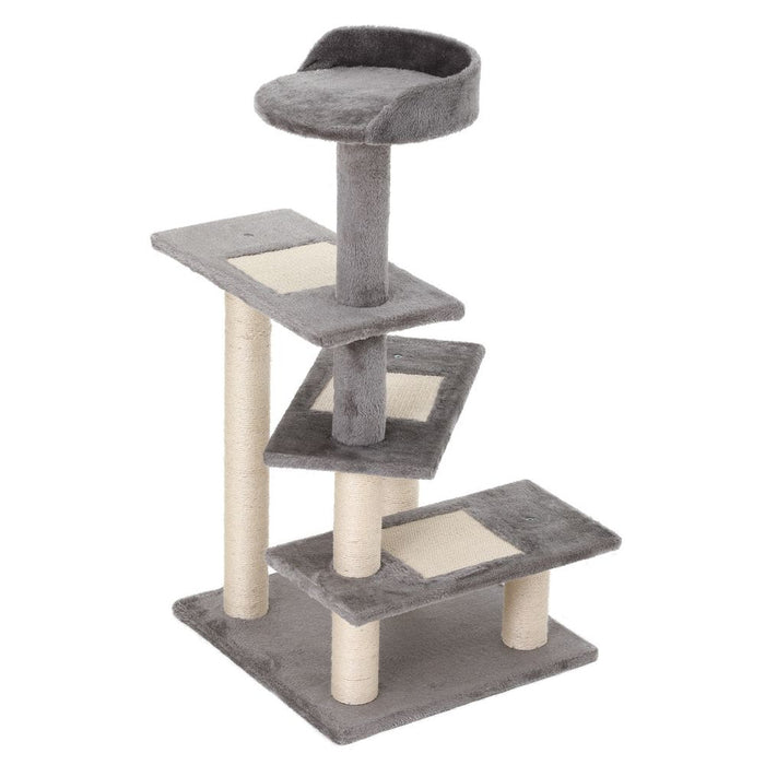 Premium Cat Activity Center - Multi-level Climbing Tower with Scratching Post and Plush Material - Pawhut