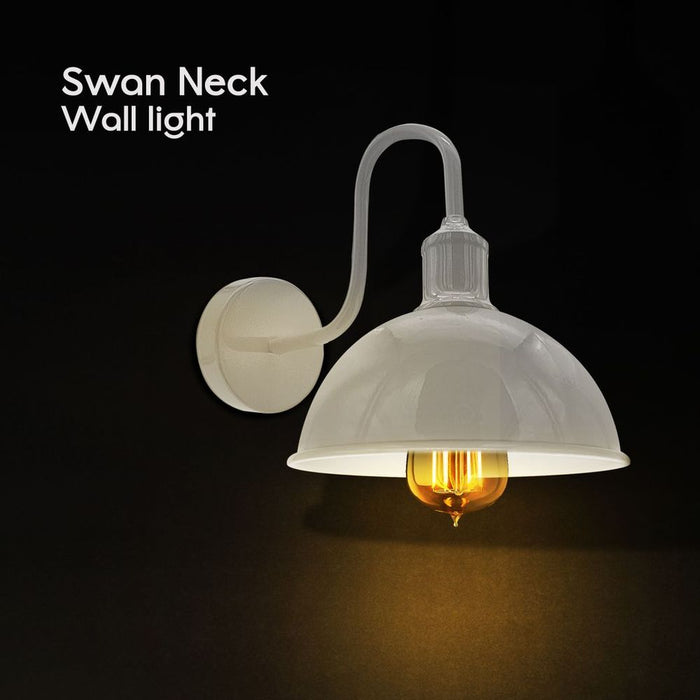 Modern Industrial Swan Neck Metal Arm E27 Sconce Wall Light Set Fixture for Living Room Dining Room Kitchen.