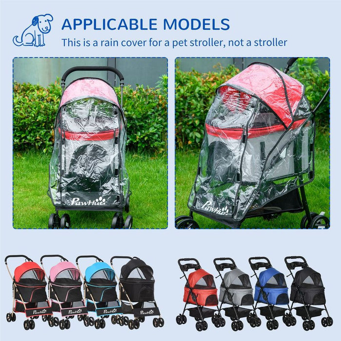 Premium Waterproof Dog Pram Rain Cover - Front & Rear Entry - High Quality