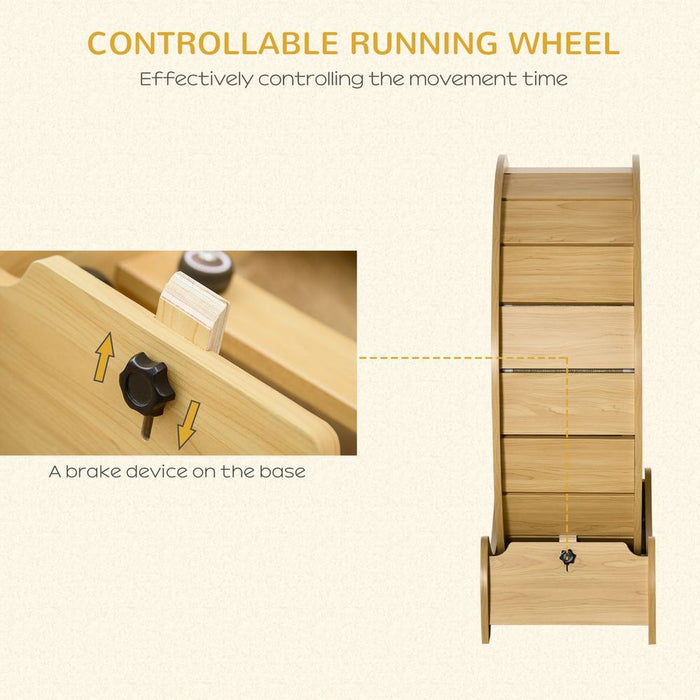 Cat Treadmill, Wooden Cat Running Wheel with Brake, Cat Exercise Wheel