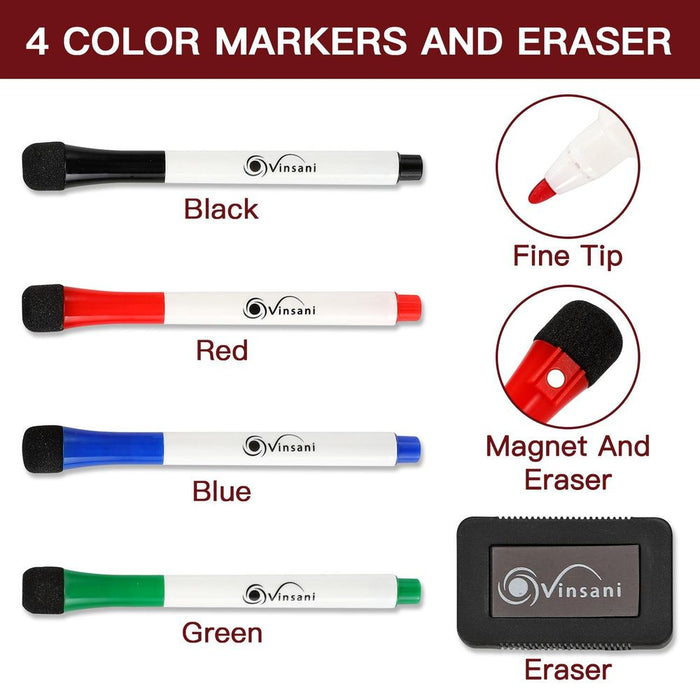 Vinsani Monthly Planner Set: 4 Markers & Eraser