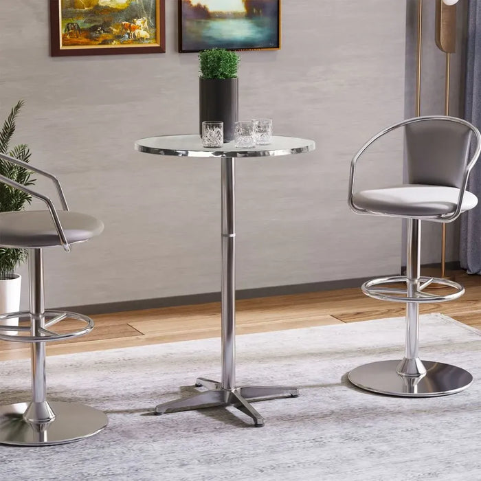 Versatile Adjustable Bar Table - Metal Base, Round Top - High-Quality Pub Style