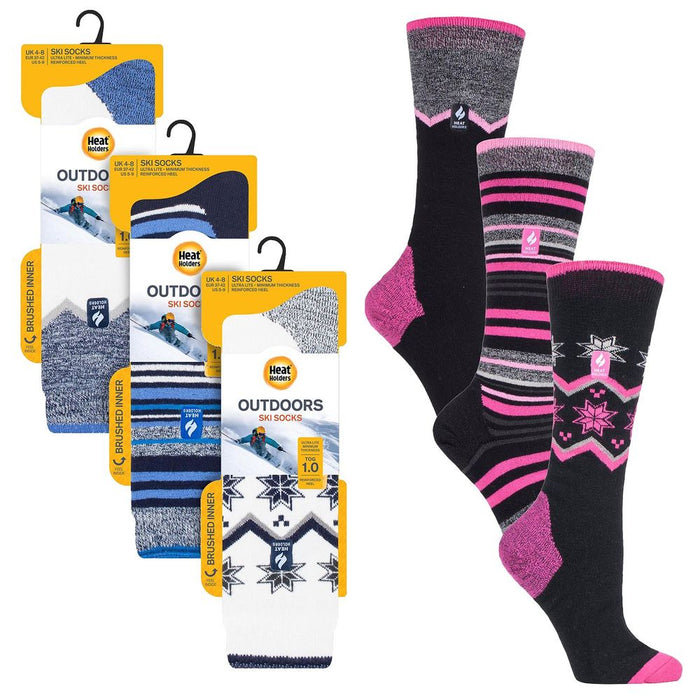 Heat Holders - Ladies 3 PAIRS Ultra Lite Ski Socks