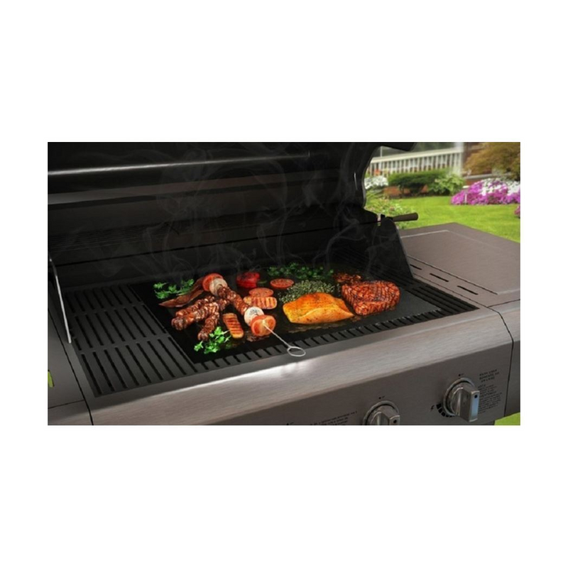 Vinsani Non-Stick BBQ Grill Mat (40 x 33 cm) – Universal Barbeque Baking Oven Liners Reusable and Dishwasher Safe Indoor Outdoor BBQ Cooking Mats for Charcoal Electric Gas Grill Kitchen Ovens – Black