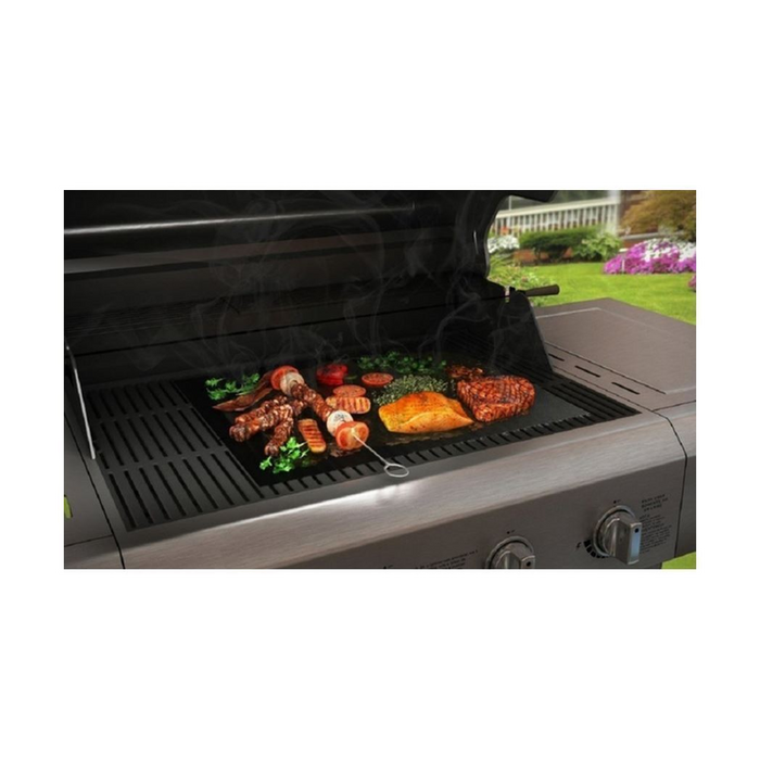 Vinsani Non-Stick BBQ Grill Mat (40 x 33 cm) – Universal Barbeque Baking Oven Liners Reusable and Dishwasher Safe Indoor Outdoor BBQ Cooking Mats for Charcoal Electric Gas Grill Kitchen Ovens – Black