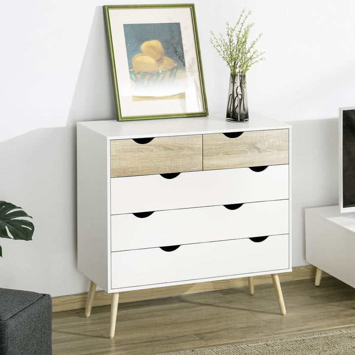 Premium 5 Drawer Chest - Spacious Storage Unit for Bedroom - High-Quality.