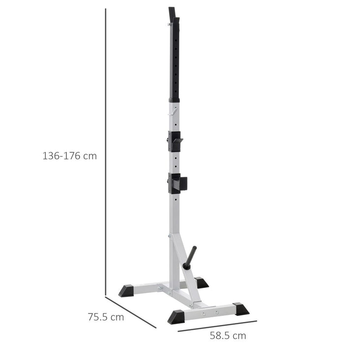 Premium Heavy-Duty Adjustable Barbell Squat Rack - 200kg Capacity - HOMCOM