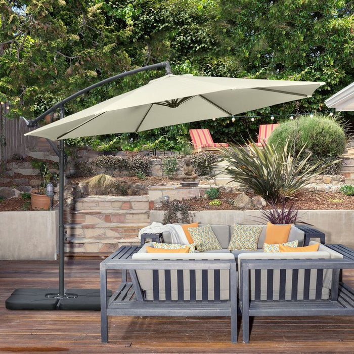 Outsunny 3m Banana Parasol Cantilever Umbrella Garden Beige - Best Quality, Sturdy Metal Structure