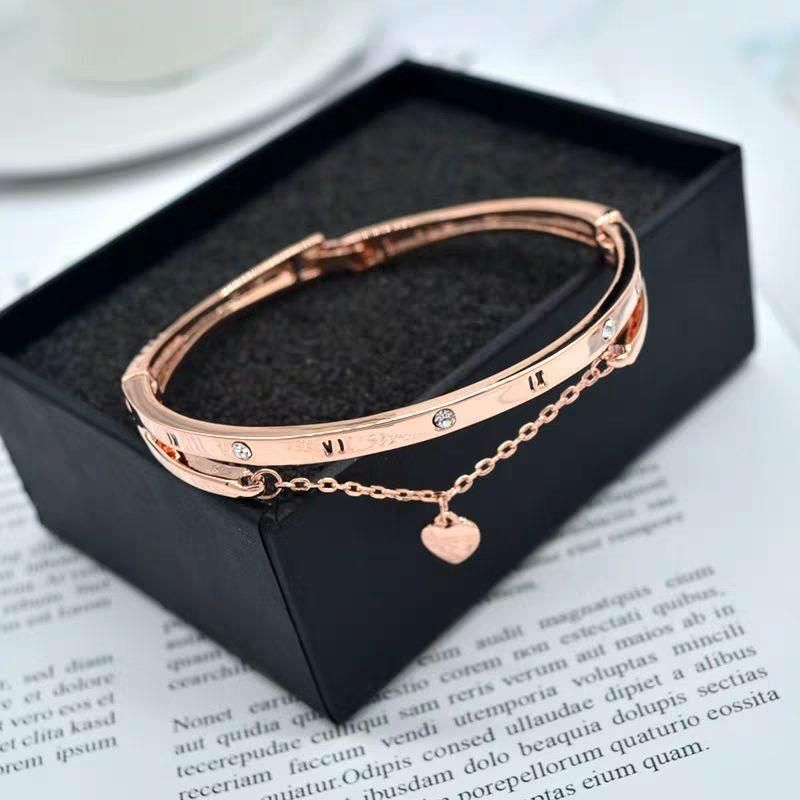 Rose Gold Heart  Bangle