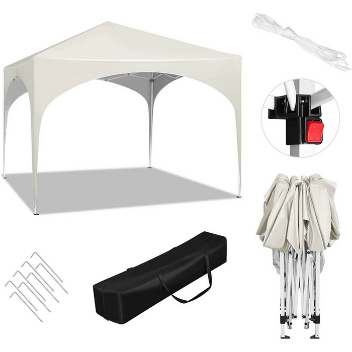 Party Tent | Waterproof and Sunproof Garden Gazebo | Beige 3x3 m