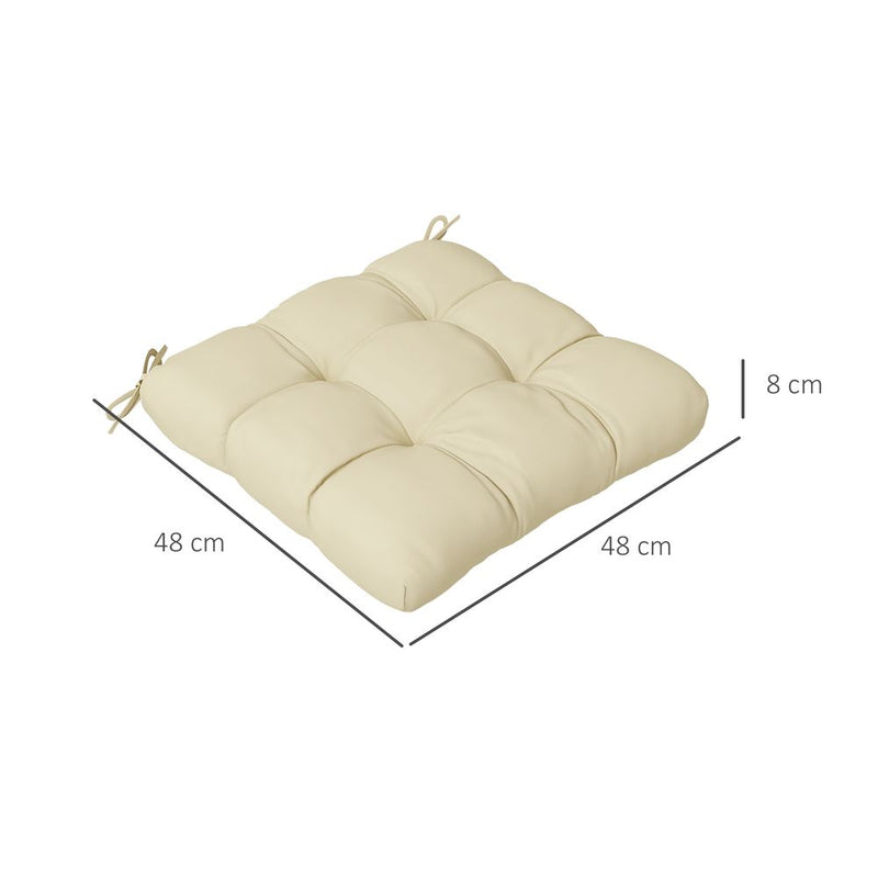 Premium Outdoor Seat Cushions - Set of 4, Garden Furniture, Beige - Flame Retardant, Fade-resistant, Water-resistant