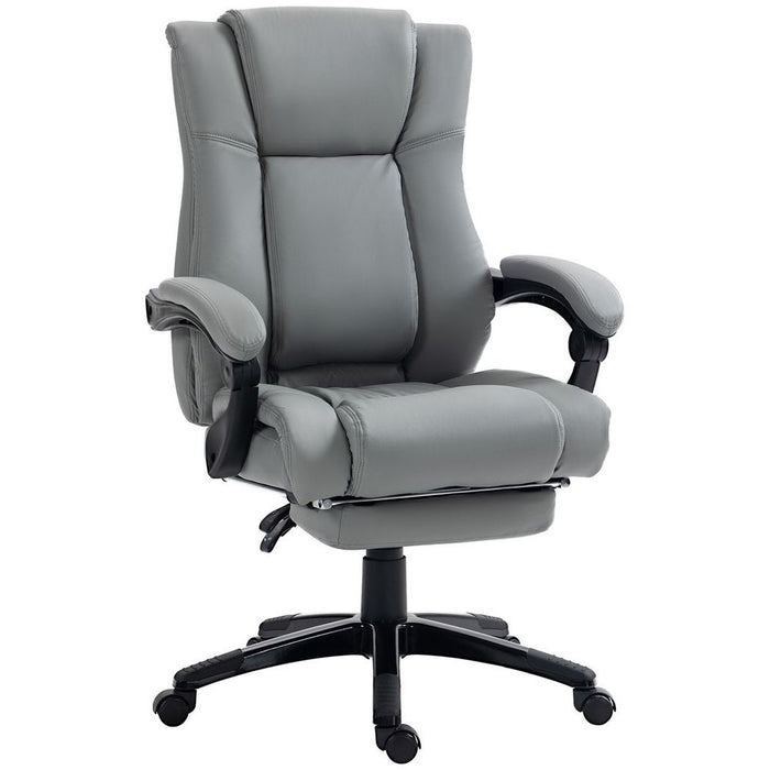 Vinsetto Executive Home Office Chair High Back Recliner, with Foot Rest, Grey