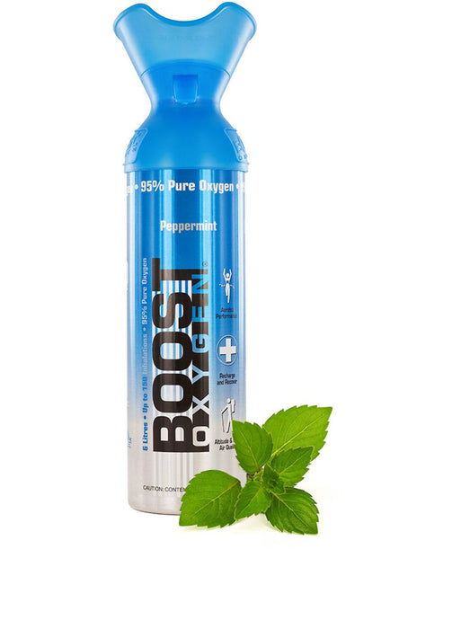 95% pure oxygen with the essential oil aroma of Peppermint, 100% natural