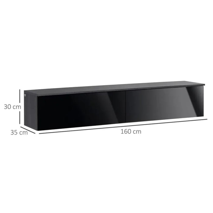 Floating TV Unit Stand, Wall Mount Media Console with Storage Cupboards