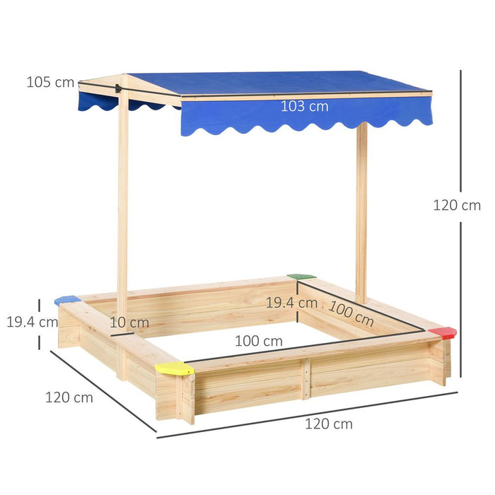 Premium Wooden Sandbox Canopy Set - Durable, Safe & Fun for Kids - Easy Assembly