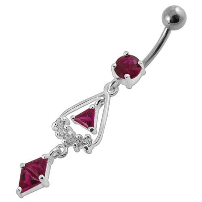 triangled Jewel Fancy Dangling Belly Ring