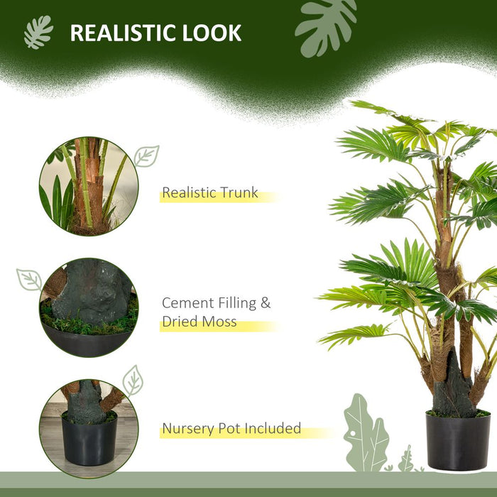 Realistic Artificial Palm Tree Plant - Indoor Outdoor Décor 135cm - High Quality