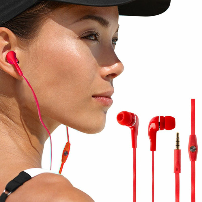 Sounds XS20 Music on the Move Earbuds with Slim Microphone with Mic, Red