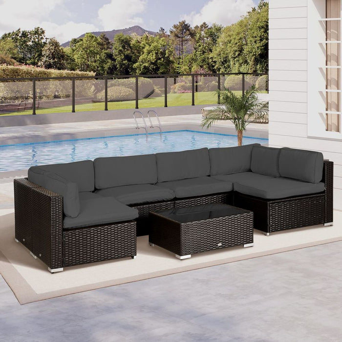 Premium Grey Rattan Sofa Set Cover - Cushion Replacement - Durable Polyester - Machine Washable