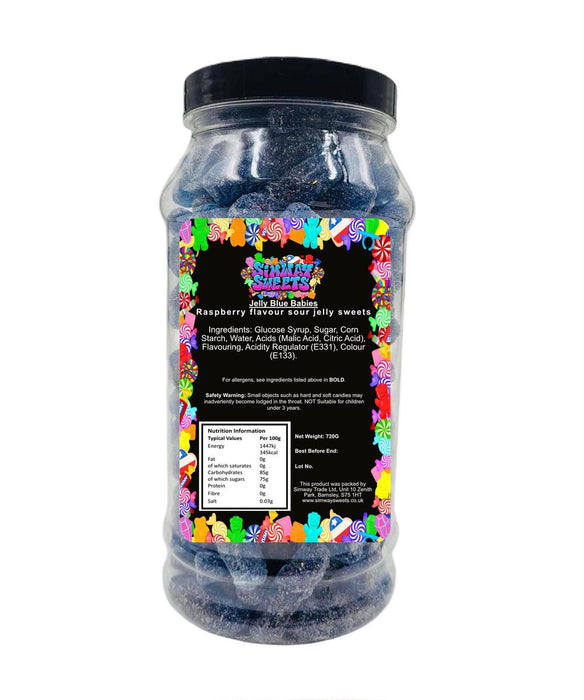 Fizzy Blue Babies - Retro Sweets Gift Jar - Blue Sweets