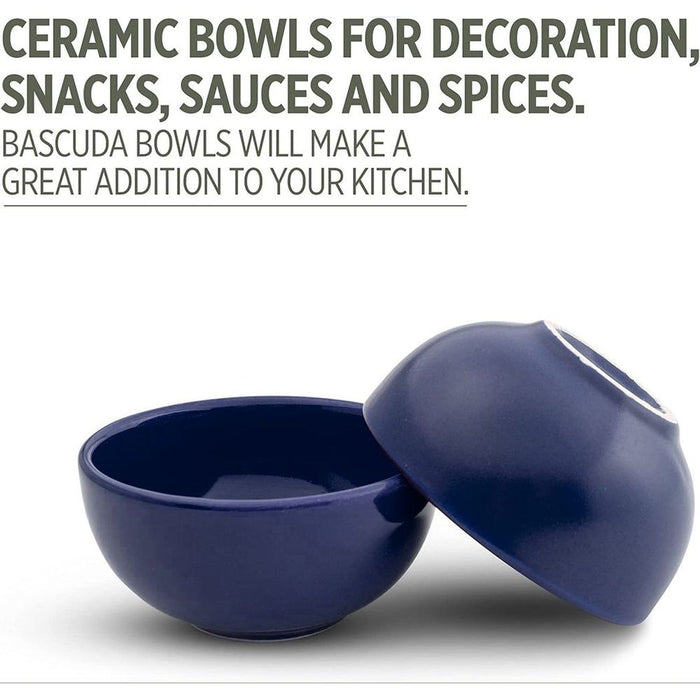 Ceramic Snack&Dip Bowl Matrix Blue 8cm