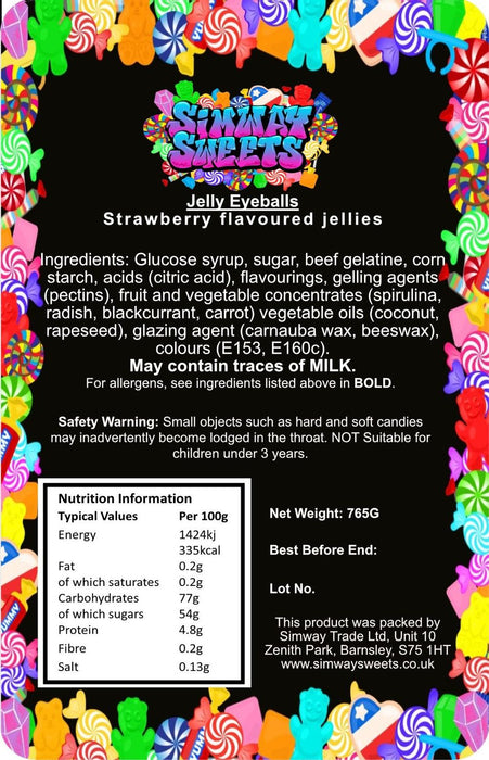 Jelly Eyeballs Gummy Sweets in Gift Jar - Retro, Delicious, High-Quality Candy