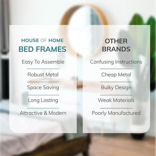 Single Metal Bed Frame Square Tube - Improved