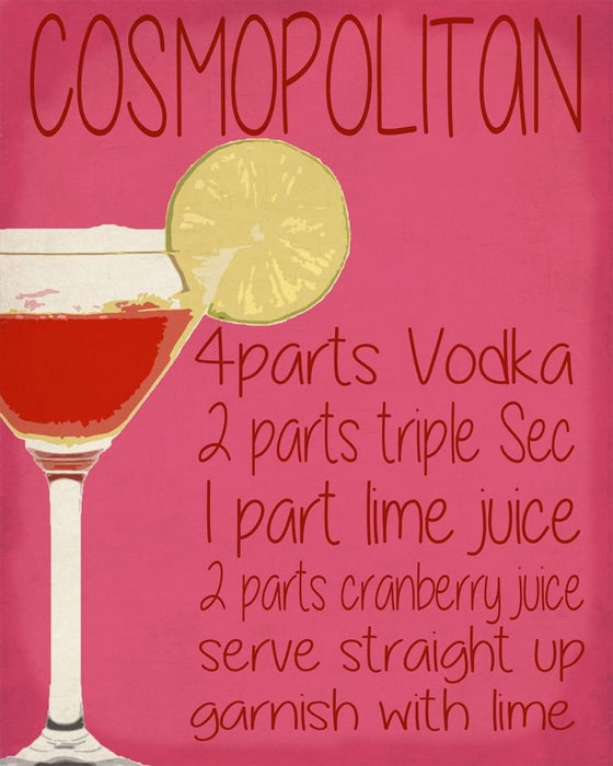 Retro Chic: Cosmopolitan Cocktail Metal Sign