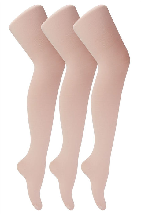 Soft Girls Ballet Tights - 3 Pack - Luxury Quality - Pink & White - Comfortable - 70 Denier