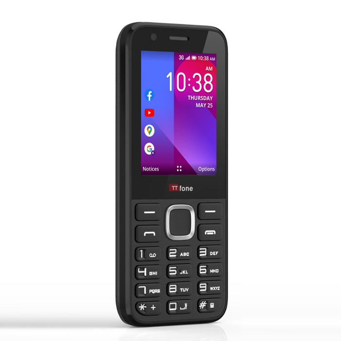 TTfone TT240 Easy-to-Use Mobile Phone | USB Cable | Vodafone Pay As You Go Sim Card