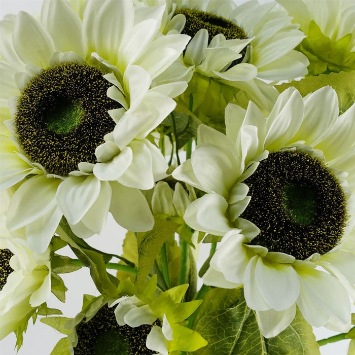 Pack of 6 x 88cm White Artificial Sunflower - 18 heads