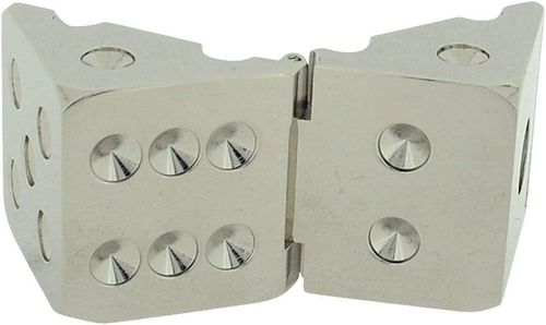 Miniature Clock Dice & Photo Frame Chrome Solid Brass IMP71S - CLEARANCE NEEDS RE-BATTERY