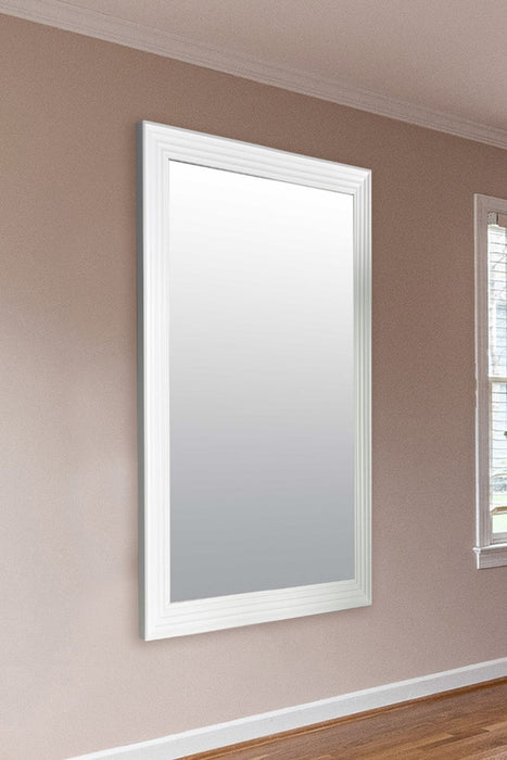 New Modern Bright White & Silver Layered Wall Mirror