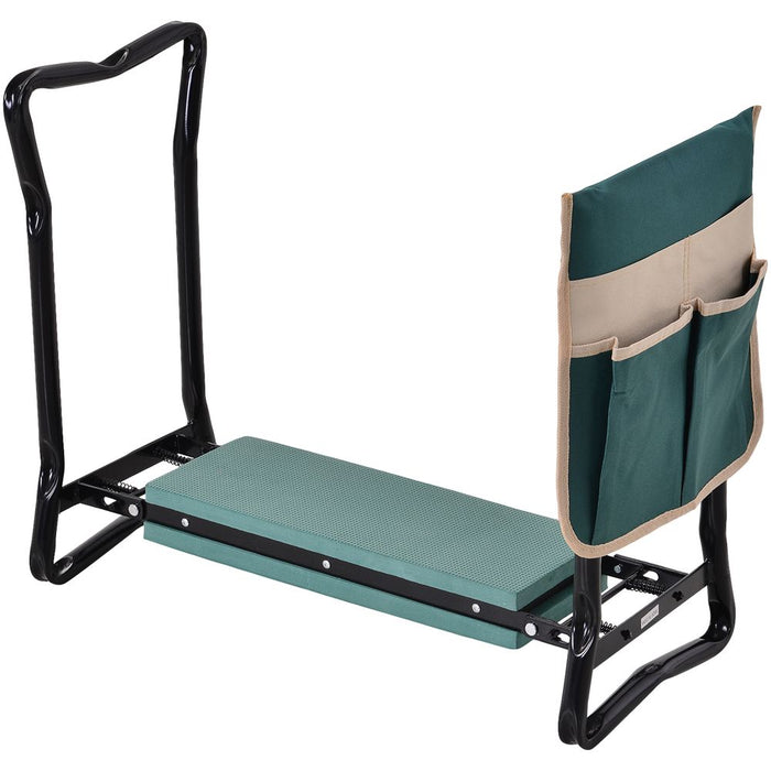 Comfortable Green Garden Kneeler Seat - Steel Frame, Pouch Included