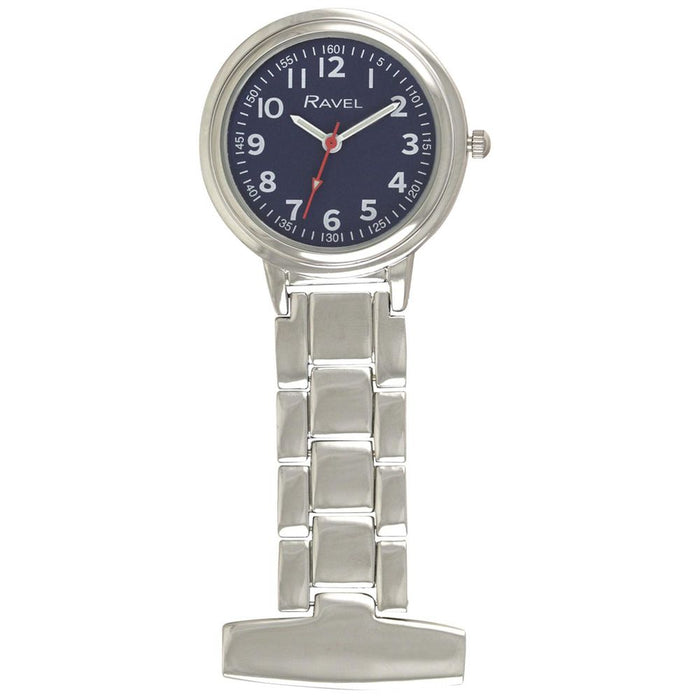 Nurse Blue Dial Silver Tone Fob Watch - R1101.16